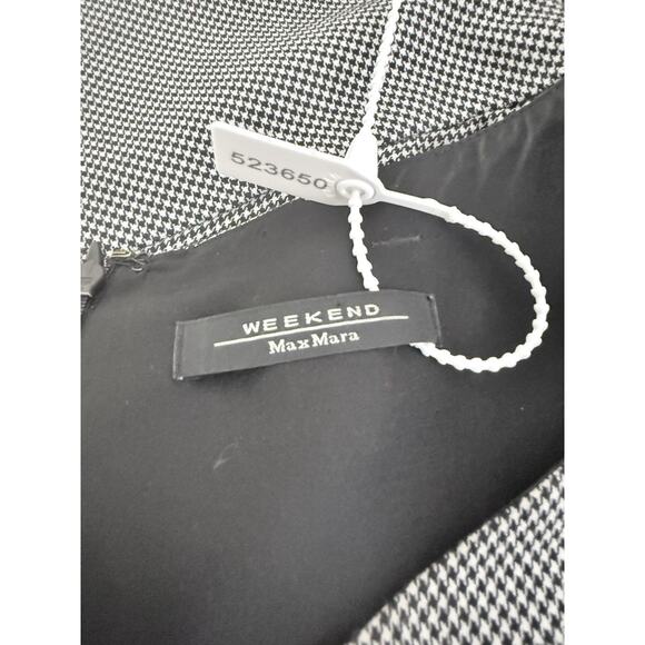 Max Mara Weekend Gingham Sleeveless Dress White Black Shift Wrap Cocktail 4 TALL - Picture 6 of 8